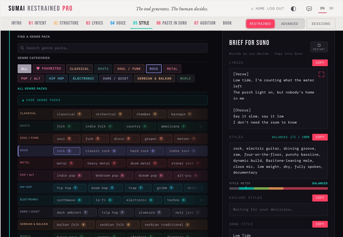 SUMAI PRO — 215 Genre Packs across 11 categories